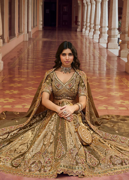 Green Embroidered Lehenga Choli