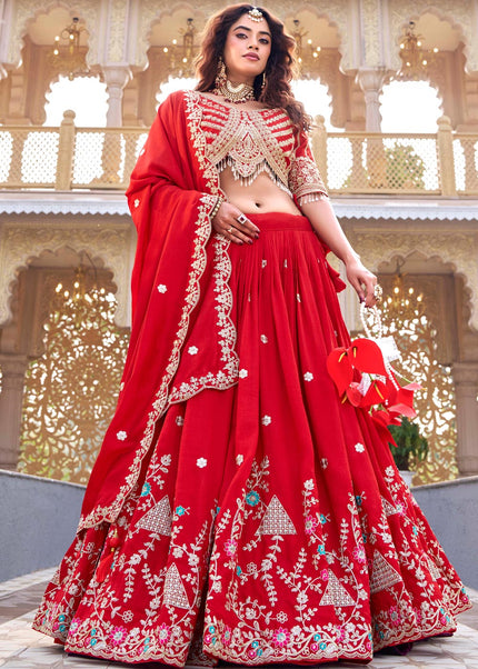 Vichitra Silk Embroidered Lehenga Choli Series