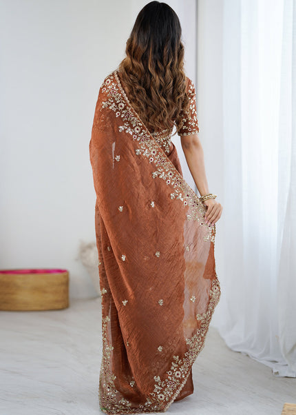 Sequins Embroidered Saree