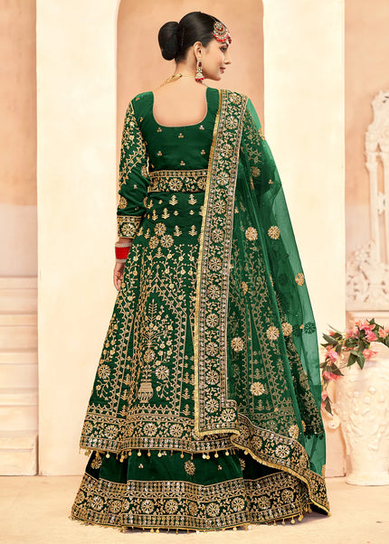 Green Embroidered Lehenga Anarkali