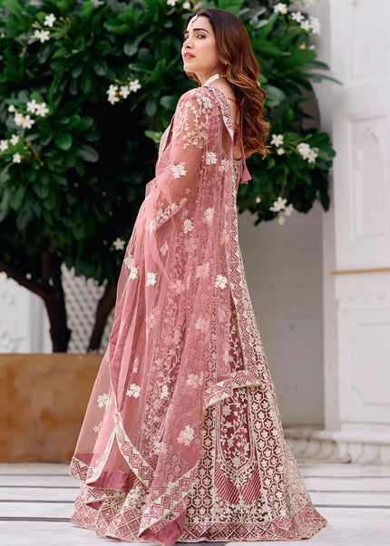 Mauve Embroidered Anarkali