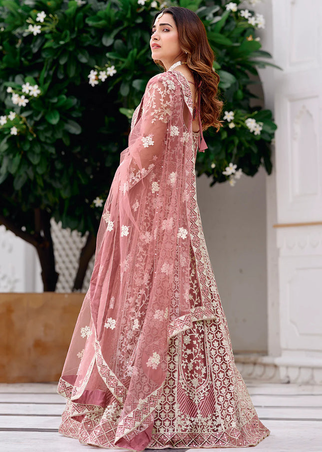 Mauve Embroidered Anarkali