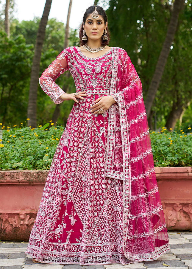 Pink Embroidered Anarkali