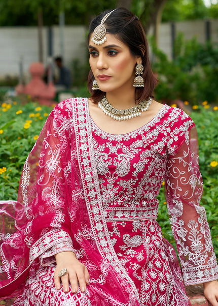 Pink Embroidered Anarkali