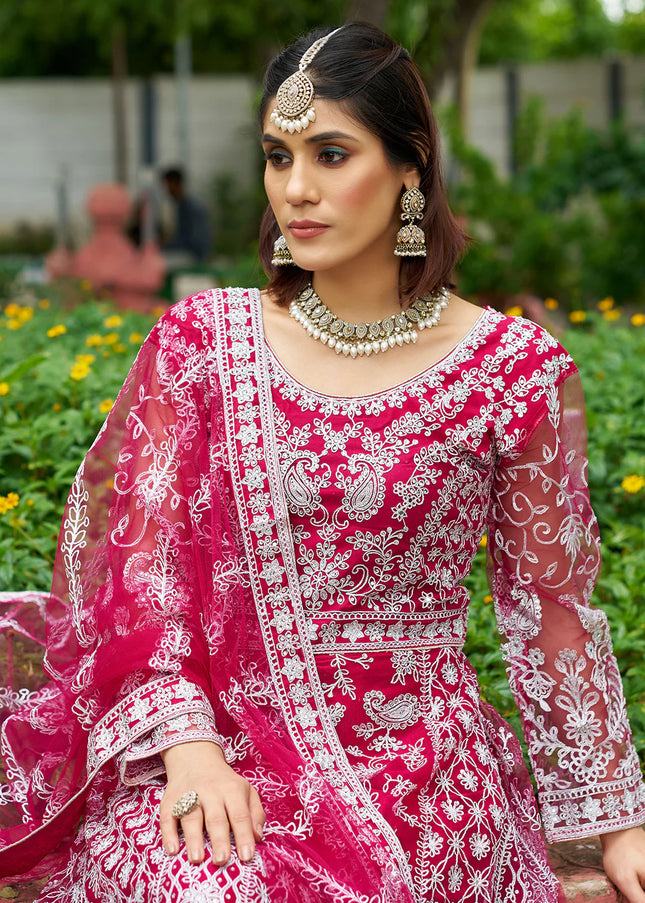 Pink Embroidered Anarkali