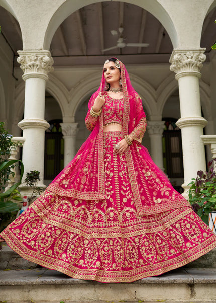Pink Embroidered Lehenga Choli