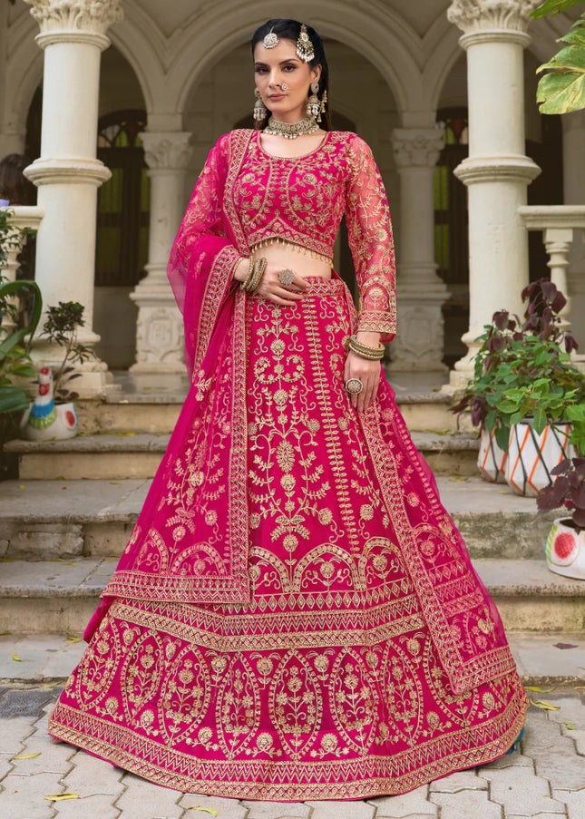 Pink Embroidered Lehenga Choli