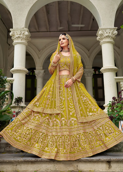 Green Embroidered Lehenga Choli