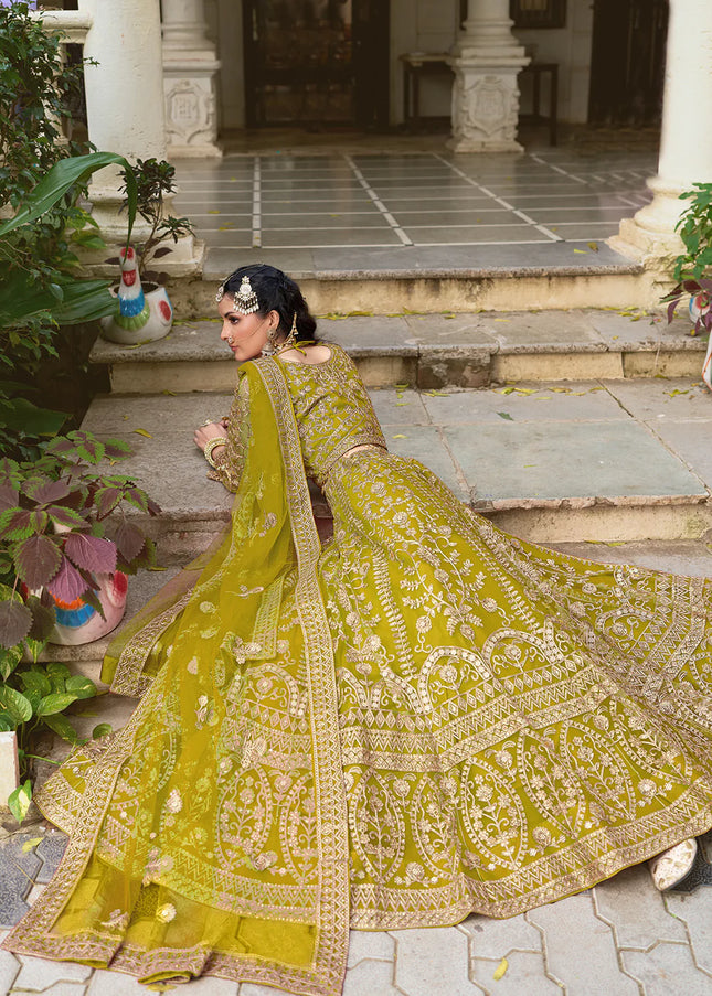 Green Embroidered Lehenga Choli