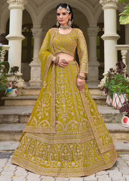Green Embroidered Lehenga Choli