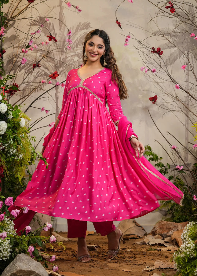 Pink Embroidered Pant Style Suit