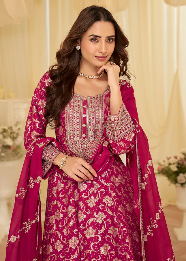 Pink Embroidered Anarkali Gown
