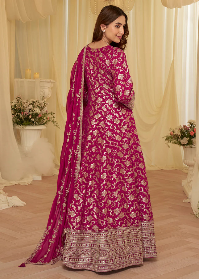 Pink Embroidered Anarkali Gown