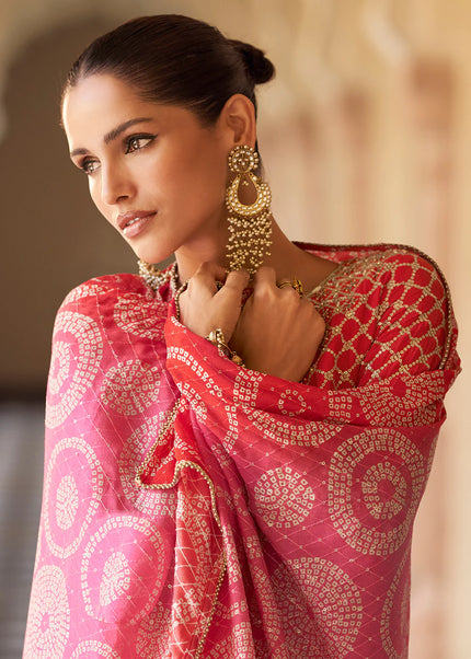 Red Embroidered Gharara Suit