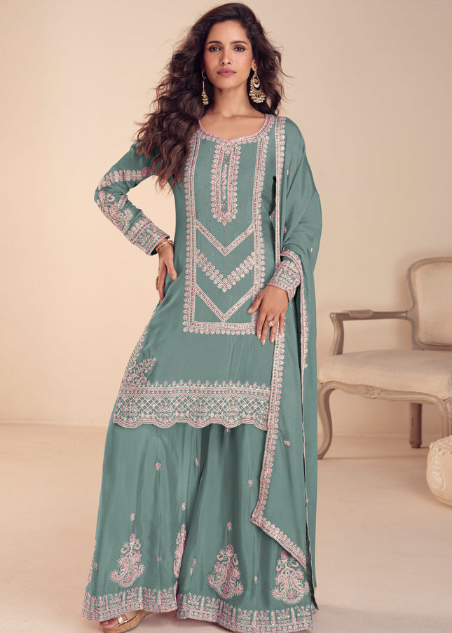 Chinnon Embroidered Palazzo Suit Series