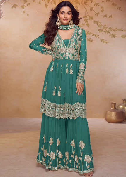 Chinnon Embroidered Sharara Suit Series