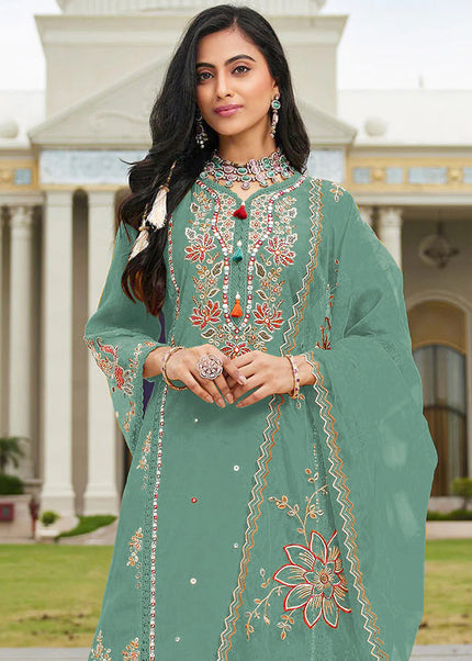 Sequins Embroidered Pant Style Suit