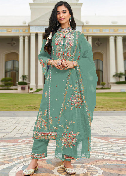 Sequins Embroidered Pant Style Suit
