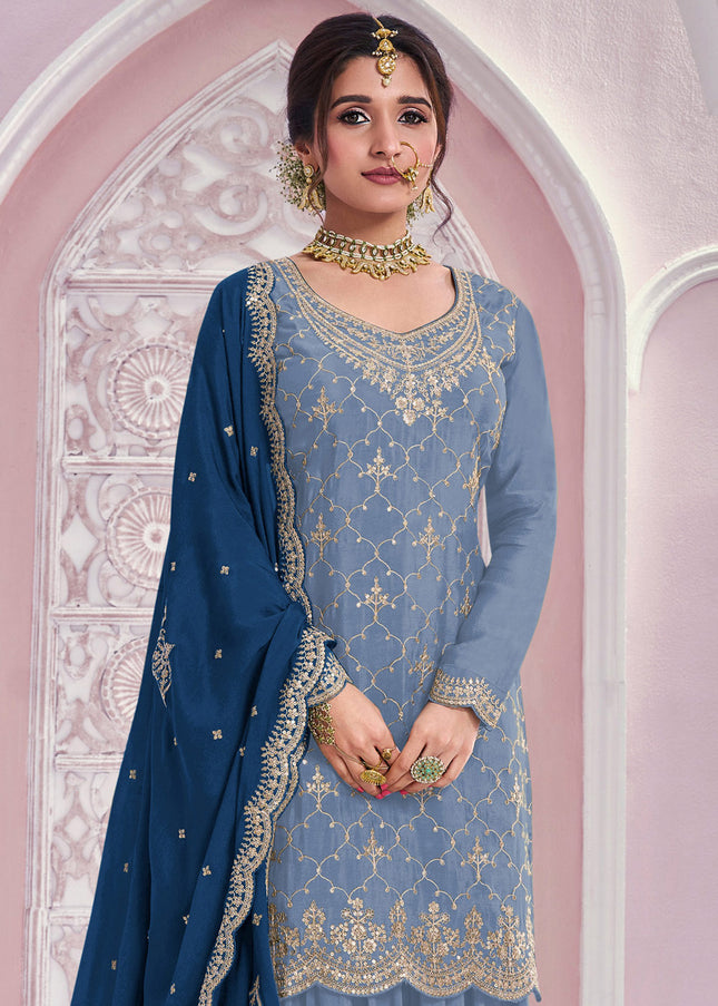 Chinnon Embroidered Sharara Suit Series