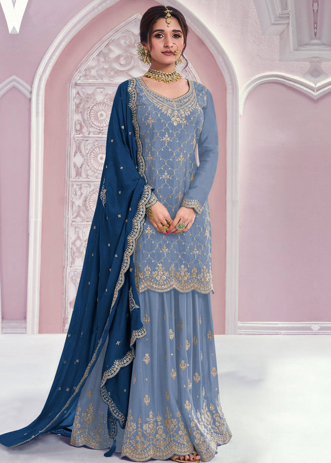 Chinnon Embroidered Sharara Suit Series