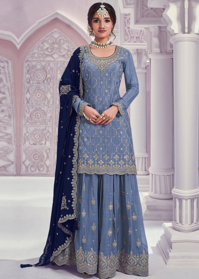 Chinnon Embroidered Sharara Suit Series
