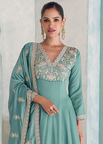 Sequins Embroidered Pant Style Suit