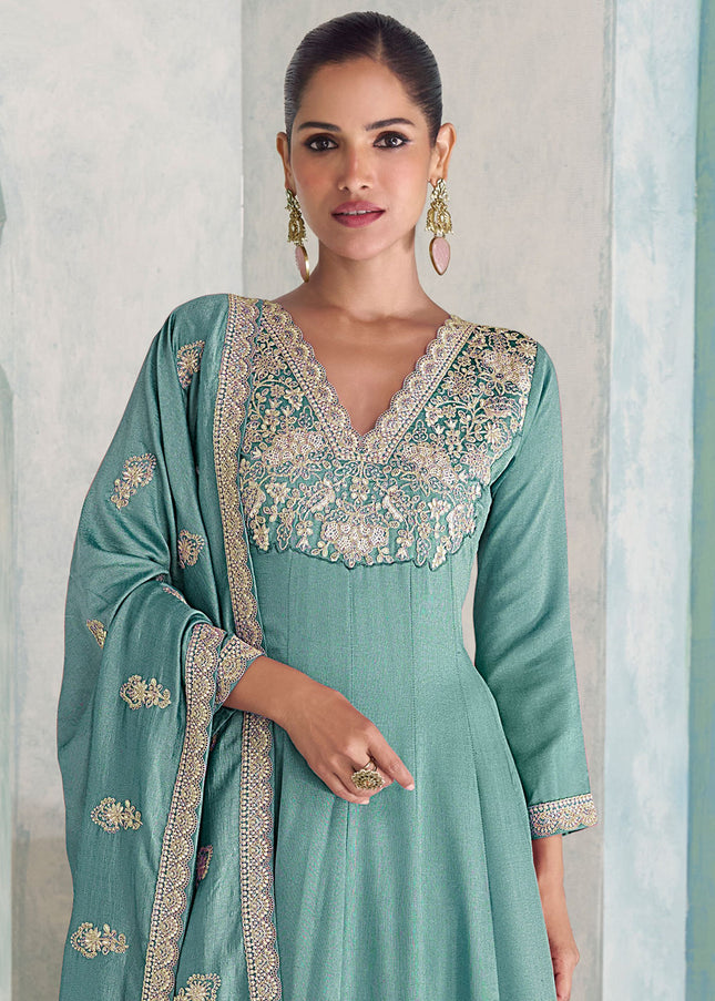 Sequins Embroidered Pant Style Suit