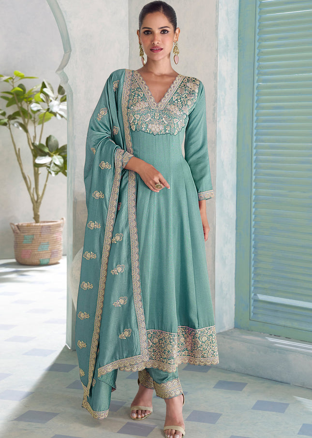 Sequins Embroidered Pant Style Suit