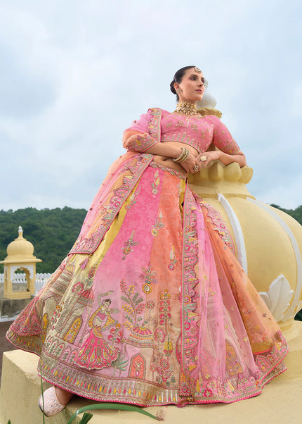 Pink Embroidered Lehenga Choli