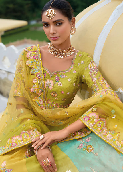 Green Embroidered Lehenga Choli