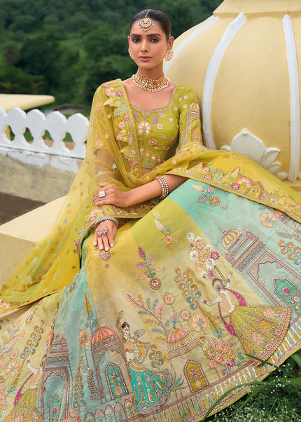 Green Embroidered Lehenga Choli