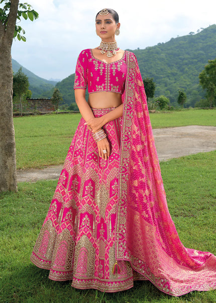 Pink Embroidered Lehenga Choli