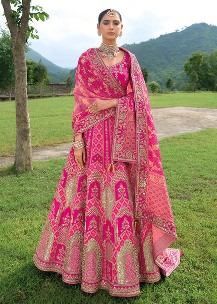 Pink Embroidered Lehenga Choli