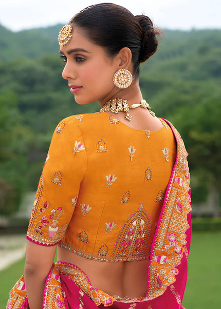 Mustard Embroidered Lehenga Choli