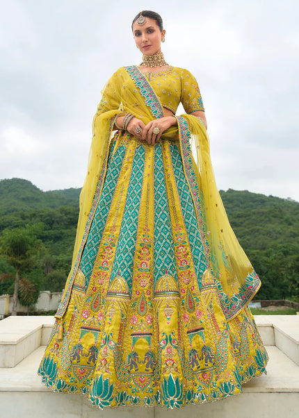 Green Embroidered Lehenga Choli