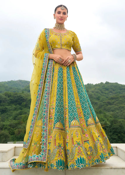 Green Embroidered Lehenga Choli