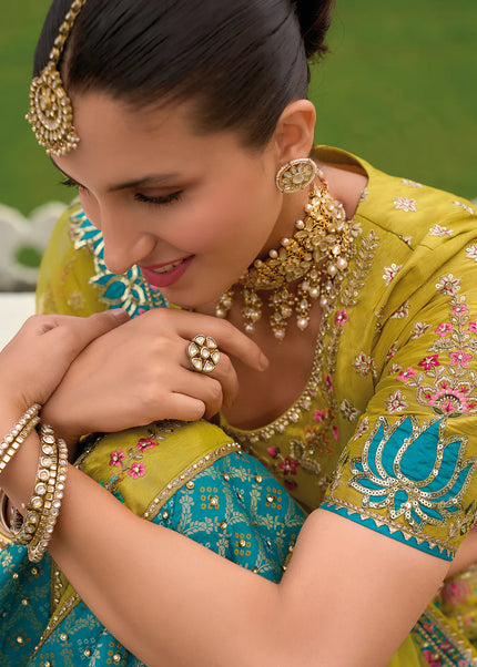 Green Embroidered Lehenga Choli