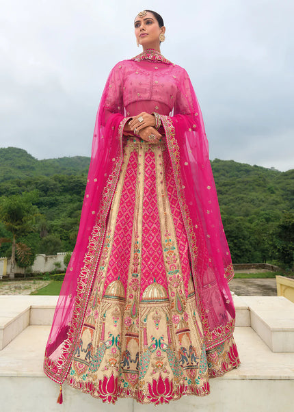 Beige Embroidered Lehenga Choli