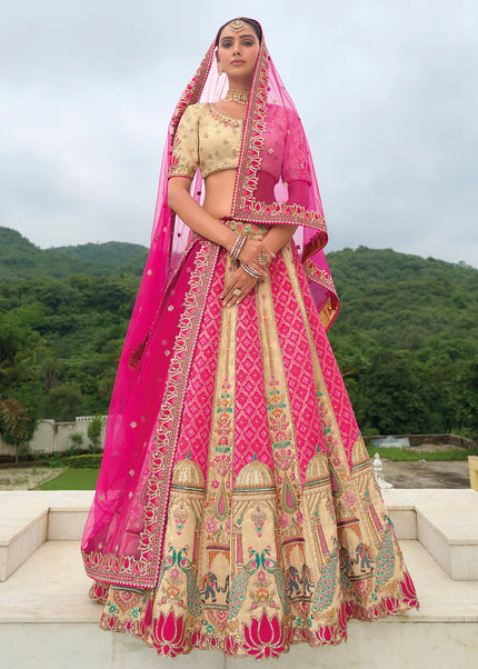 Beige Embroidered Lehenga Choli