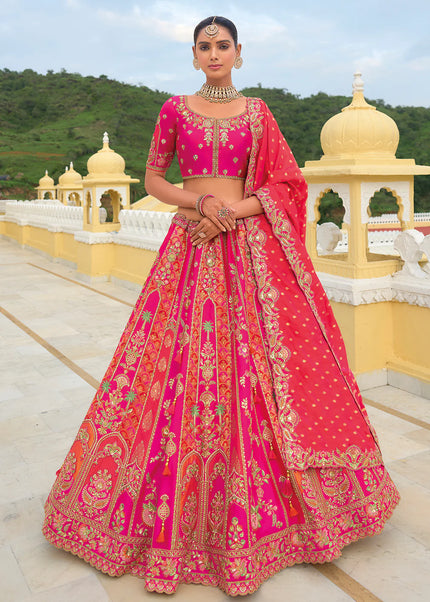 Pink Embroidered Lehenga Choli