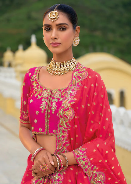 Pink Embroidered Lehenga Choli