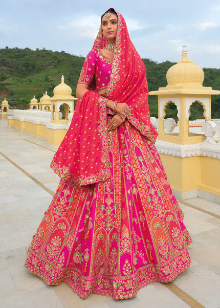 Pink Embroidered Lehenga Choli