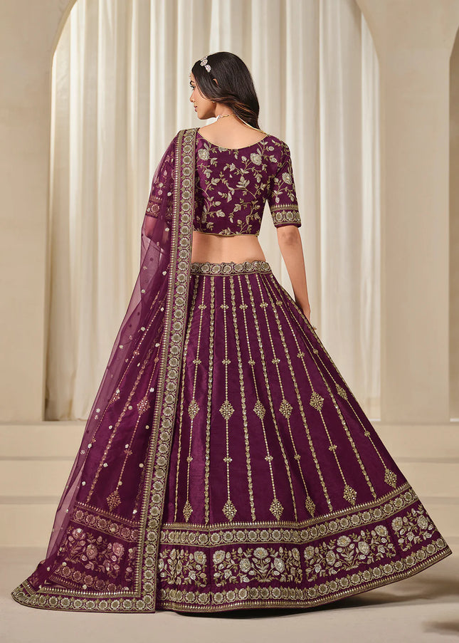 Purple Embroidered Lehenga Choli