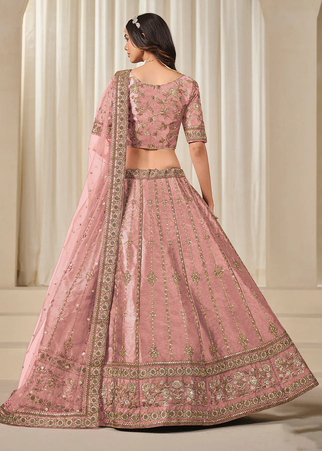 Pink Embroidered Lehenga Choli