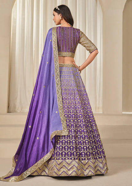 Purple Embroidered Lehenga Choli