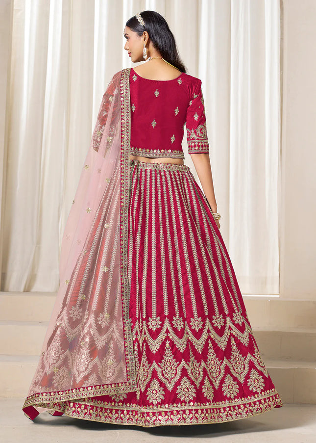 Pink Embroidered Lehenga Choli