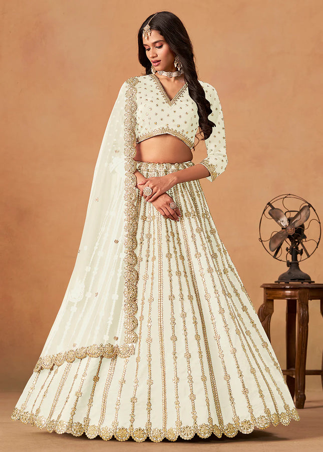 Offwhite Embroidered Lehenga Choli