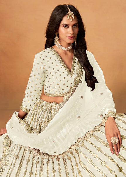 Offwhite Embroidered Lehenga Choli
