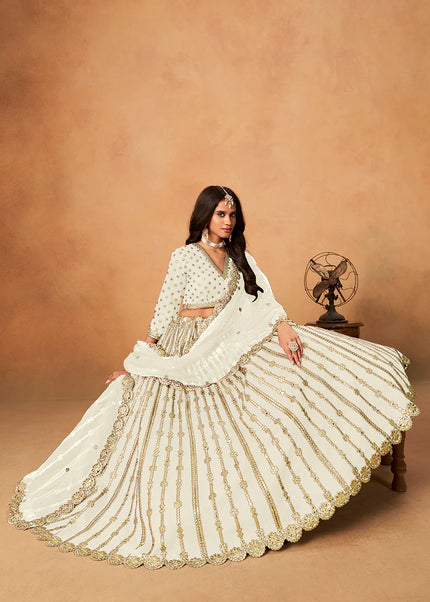 Offwhite Embroidered Lehenga Choli