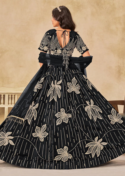 Black Embroidered Lehenga Choli